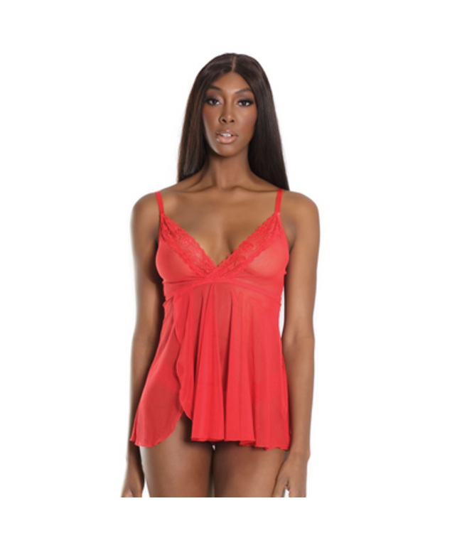 Trim Babydoll and Thong - Plus Size