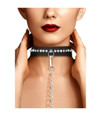 Ouch! by Shots Diamond Studded Collar with Leash