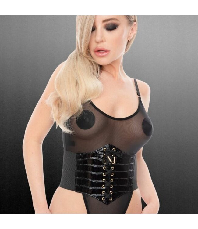 Kinky Diva - Waist Cincher High Gloss Croco Front