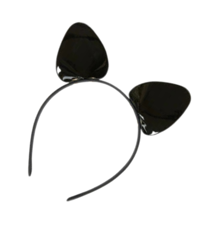 Kinky Diva - High Gloss Cat Ears – Black/Silver