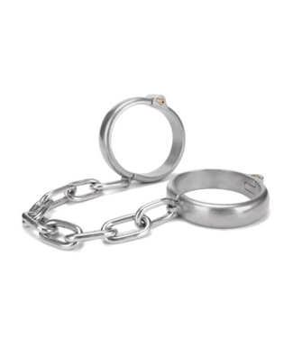 Prowler Red Heavy Duty Ankle Cuffs - Silver