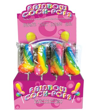 S&F Rainbow Cock Pops Display 12pc