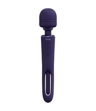 VIVE by Shots Kiku - Double Ended Wand with Innovative G-Spot Flapping Stimulator - Purple