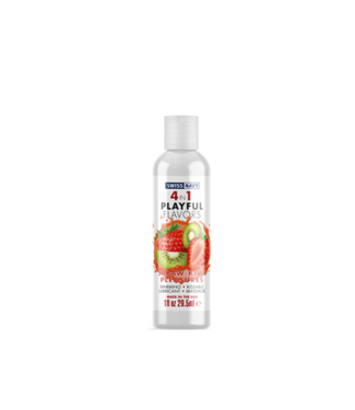 Swiss Navy 4 In 1 Lubricant with Straw-Kiwi Pleasures Flavor - 1 fl oz / 30 ml