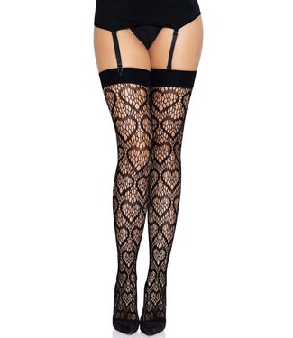 Leg Avenue Heart Net Thigh Highs