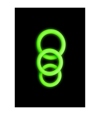 Ouch! by Shots Cockring Set - Glow in the Dark - 3 Pieces