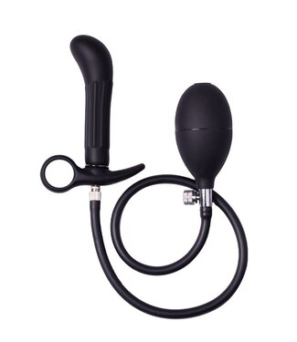 Rimba Rimba Latex Play - Opblaasbare anaalplug met pomp - Zwart