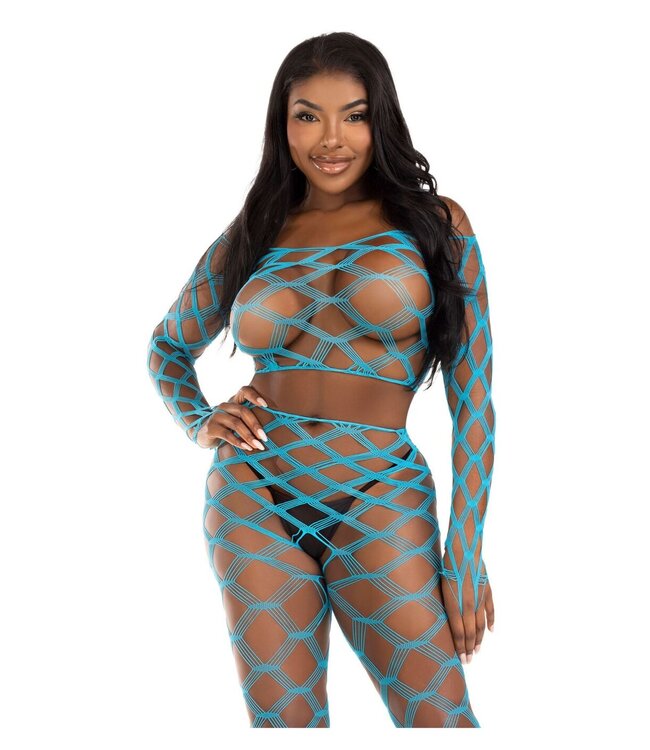 Leg Avenue Net crop top & footless tights