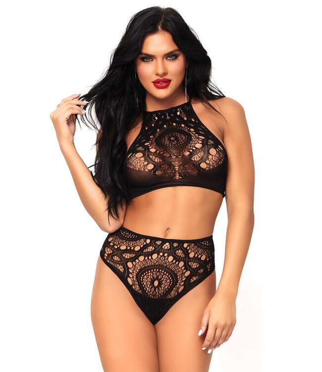 Leg Avenue Lace top & high waist string