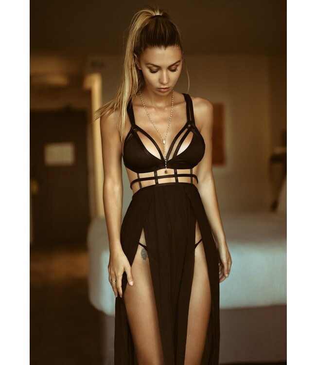 Leg Avenue Cage Maxi dress and g-string