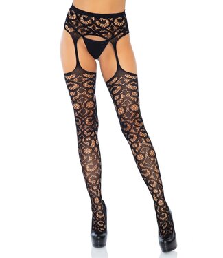 Leg Avenue Scroll Lace Garterb. Stockings