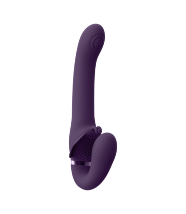 Satu - Pulse-Wave and Vibrating Strapless Strapon - Purple