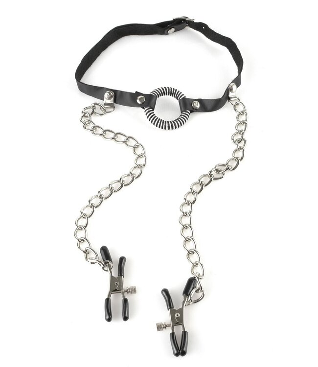 Pipedream Fetish Fantasy O-Ring Gag Nipple Clamps