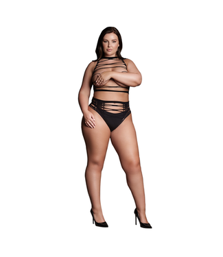 Le Désir by Shots Helike XLV - Two Piece with Open Cups, Crop Top and Pantie - Plus Size