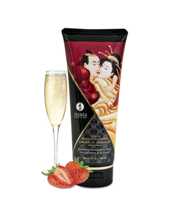 Kissable Massage Cream - Sparkling Strawberry Wine - 7 floz / 200 ml