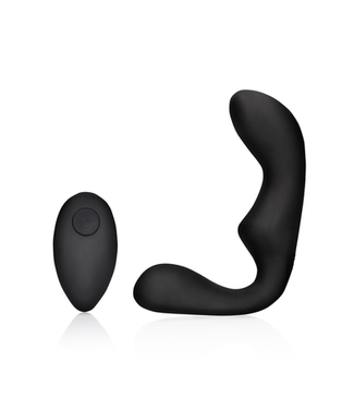 Ouch! by Shots Pointed Vibrating Prostate Massager with Remote Control - Black