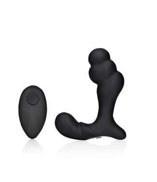 Ouch! by Shots Stacked Vibrating Prostate Massager with Remote Control - Black