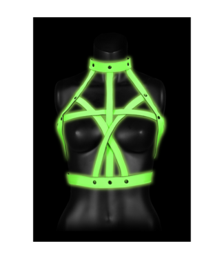 Ouch! by Shots Bra Harness - Glow in the Dark - S/M