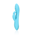 Loveline by Shots Ribbed Ultra Soft Silicone Rabbit Vibrator - Glacial Blue
