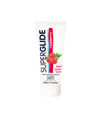 HOT Superglide - Edible Waterbased Lubricant - Raspberry - 3 fl oz / 75 ml