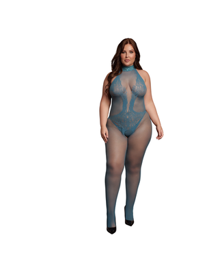 Le Désir by Shots Fishnet and Lace Bodystocking - Queen Size