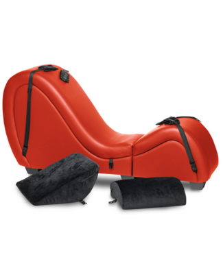 XR Brands Kinky Sex Chaise with Love Pillows - Red
