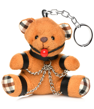 XR Brands Gagged Teddy Bear Keychain - Brown