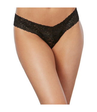 Dreamgirl Lace Thong - One Size - Black