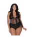 Dreamgirl Retro, Lace and Mesh Halter Babydoll - Plus Size