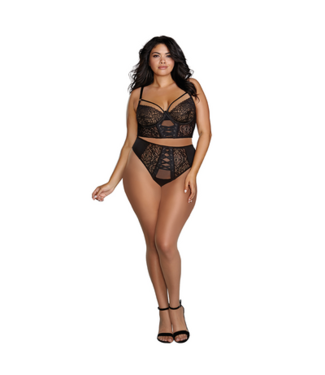 Dreamgirl Stretch Mesh and Stretch Galloon Lace Bustier - 1X