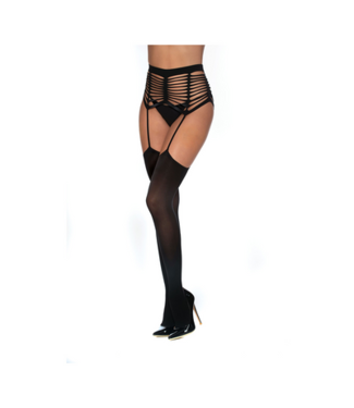 Dreamgirl Caged Seamless Garter Belt Pantyhose - One Size