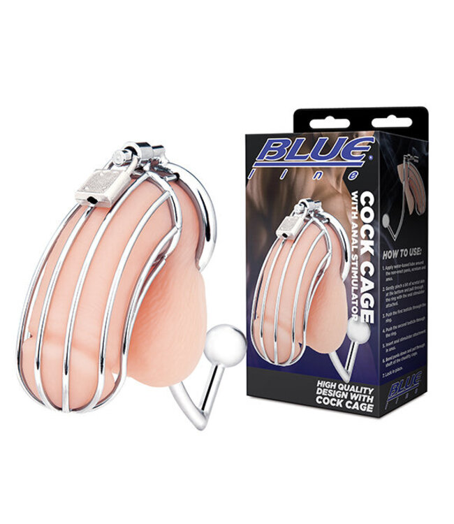 Blueline - Cock Cage With Anal Stimulator