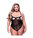 Baci Lingerie Baci - Sexy Strappy Lace Teddy Black Queen