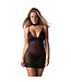 obsessive Obsessive - Donarella Chemise & Thong Black XL/2XL