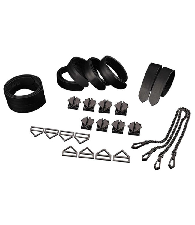 LOCKINK - 8-Bondage-Straps Restraint Set - black