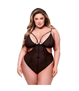 Baci Lingerie Baci - Sexy Crotchless Mesh Teddy Black Queen