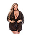 Baci Lingerie Baci - Allover Lace & Satin Robe Black Queen