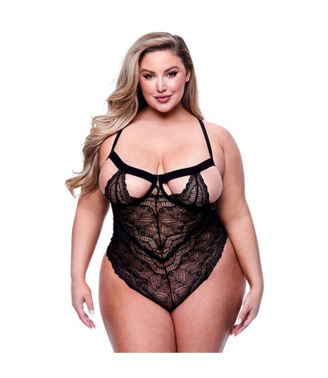 Baci - Sexy Strappy Lace Teddy Black Queen