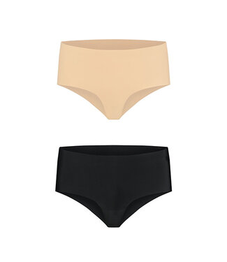 Bye Bra Bye Bra - Invisible High Brief Nude + Black XXL