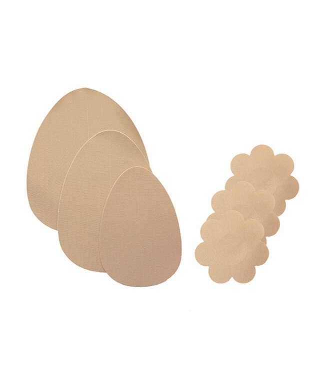 Bye Bra - Breast Lift Pads + Satin Nipple Covers D-F Nude