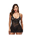 Baci Lingerie Baci - Mini Kanten Jurkje Zwart M/L