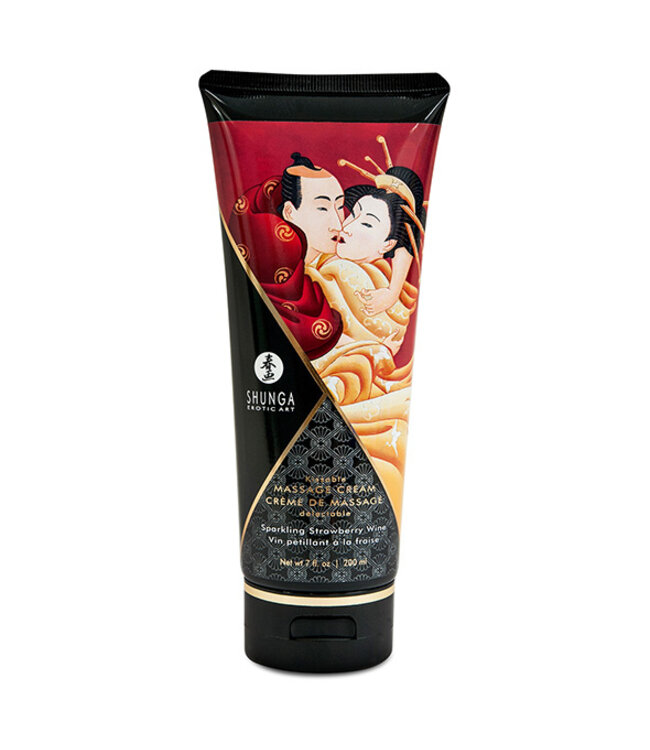 Shunga - Massage Creme Aardbei 200 ml