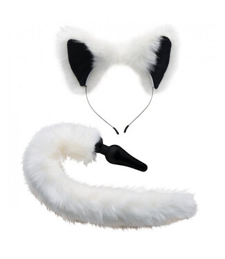 Tailz White Fox Buttplug & Haarband Set