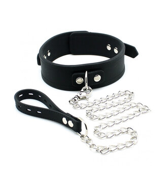 Rimba Rimba - Halsband 5 cm breed met hondenketting, verstelbaar met gesp.