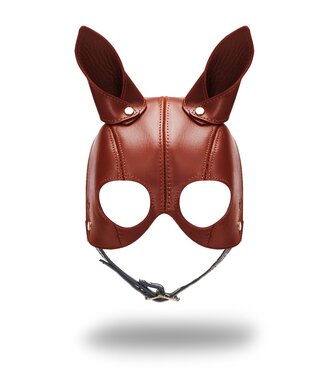 Rimba Liebe Seele - Leren Masker met Oren - Zwart, Bruin & Goud