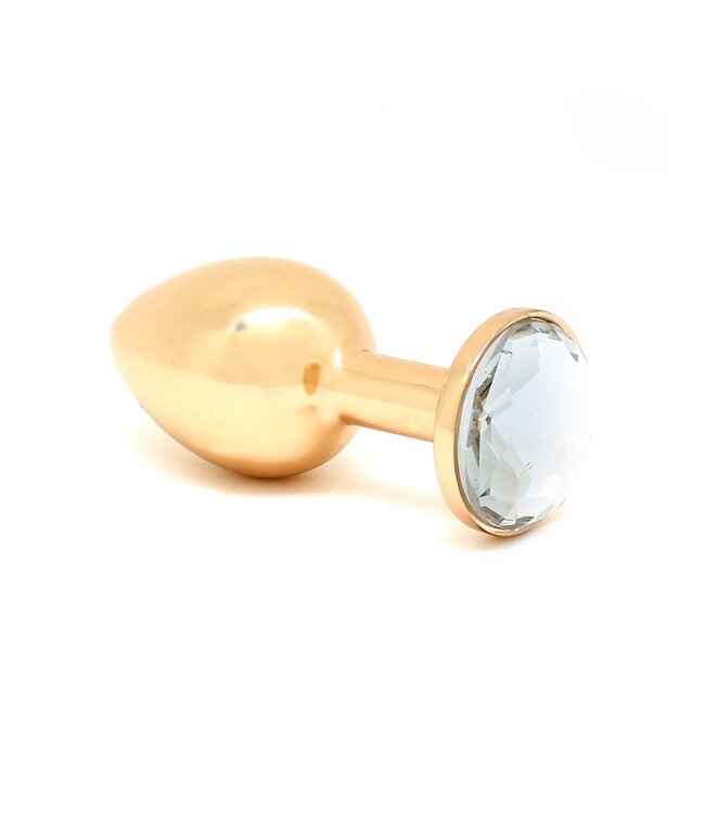 Rimba - GOUD Buttplug KLEIN met kristal (unisex)