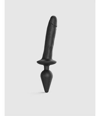 Rimba Strap-On-Me - Realistische Switch Plug-In - 2-in-1 Dildo & Butt Plug Maat XXL - Zwart