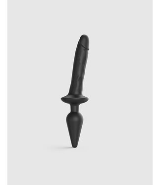 Rimba Strap-On-Me - Realistische Switch Plug-In - 2-in-1 Dildo & Butt Plug Maat L - Zwart