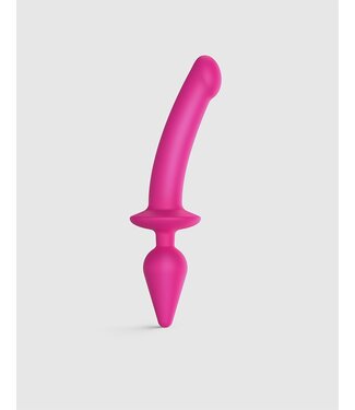 Rimba Strap-On-Me - Semi-Realistische Switch Plug-In - 2-in-1 Dildo & Butt Plug Maat XXL - Roze