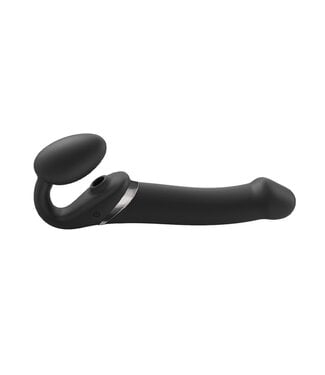 Rimba Strap-On-Me - Multi Orgasm - Strap-On Vibrator met Lik Stimulator Maat L - Zwart